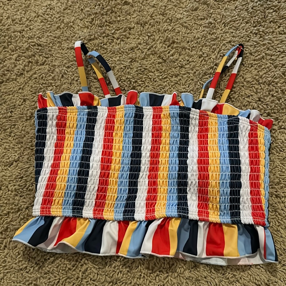 striped colored bikini top